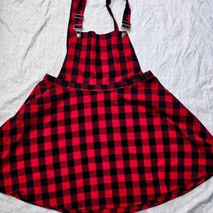 Plaid Suspender Skater Skirt/Dress